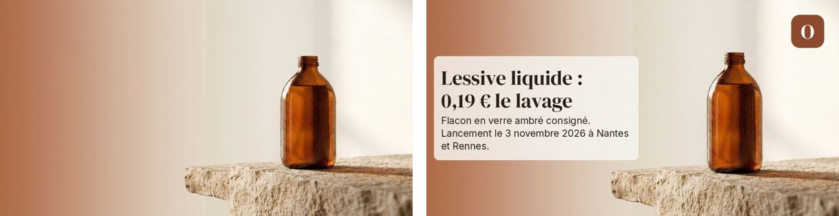 À gauche le fond généré, à droite le rendu LinkedIn avec voile, titre et logo posés par le code