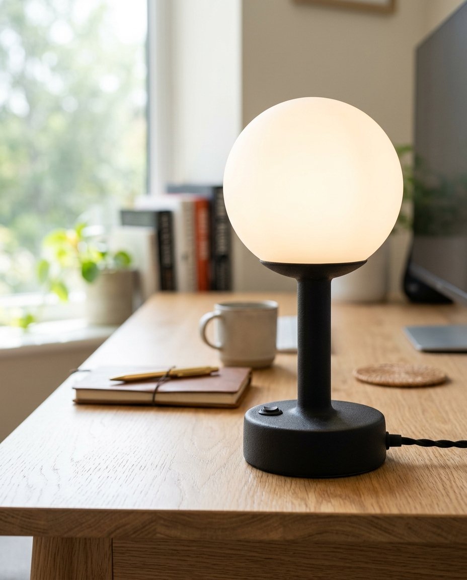 L'image de référence du produit (fichier references/lampe-orbe.jpg)